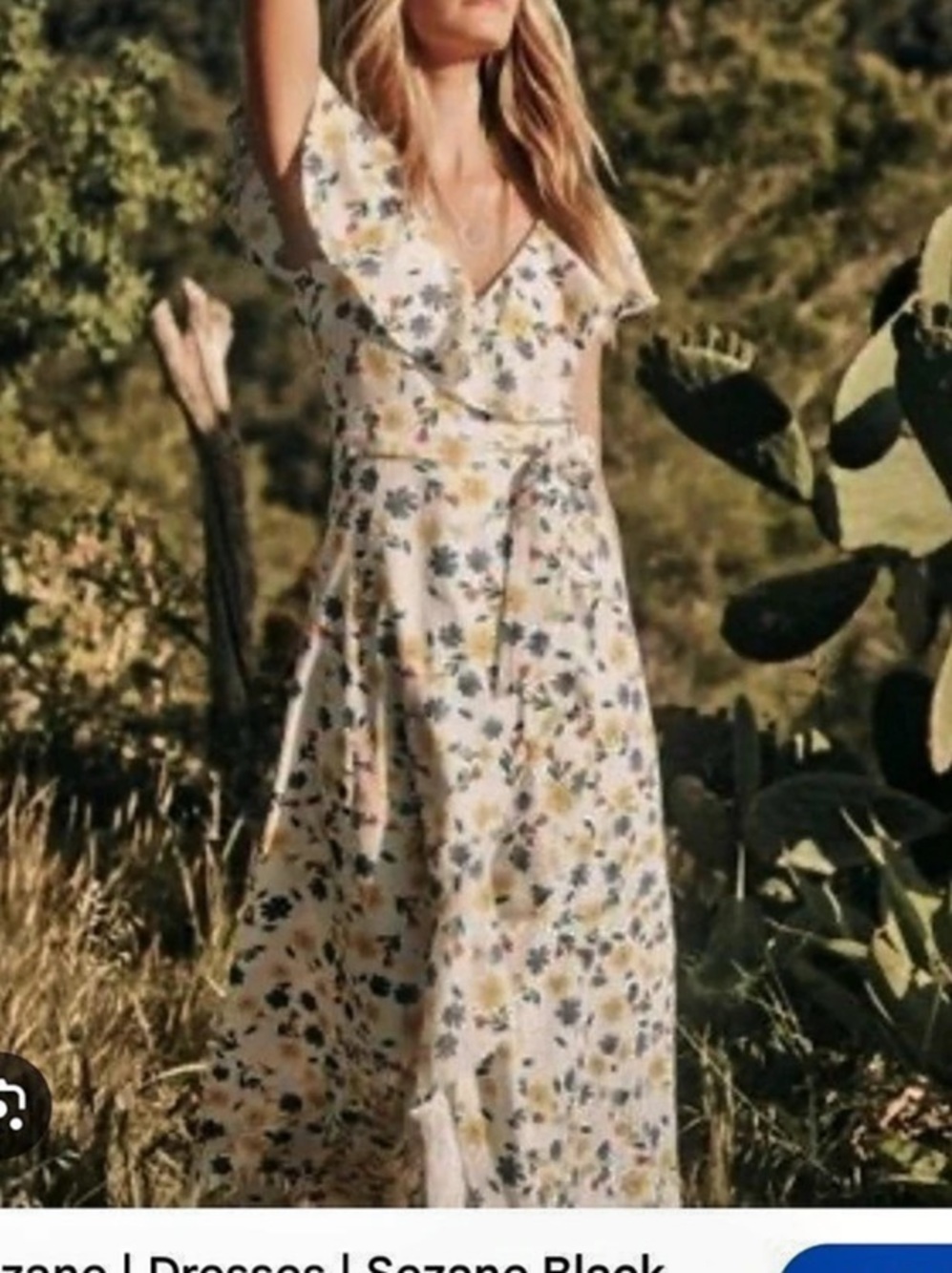 Sézane Giovanna Dress Floral Cotton Maxi Dress Size EU 38 (US 6)